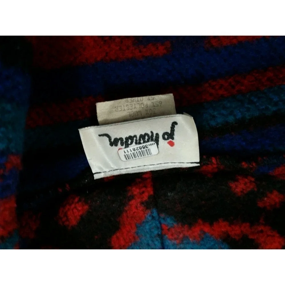 Vintage 80s‎ Jo Hardin Red Blue Southwestern Western Aztec Jacket Coat Size 8